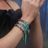 L'heure des sorcières | Gunmetal Skulls x Violet GloWeave | Bracelet en macramé